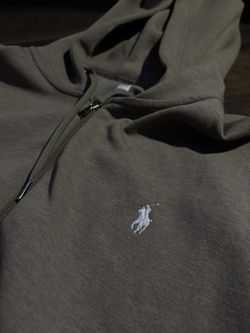 polo light brown zip up sweater 