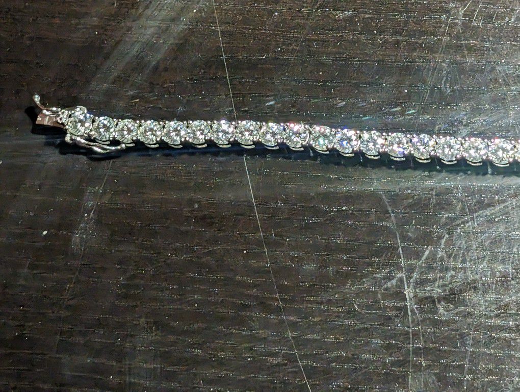 18" Moissanite 5mm Sterling Silver Tennis Chain