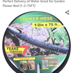 1/2 inch Soaker Hose 75ft Saves 70％ Water Perfect Delivery of Water Great