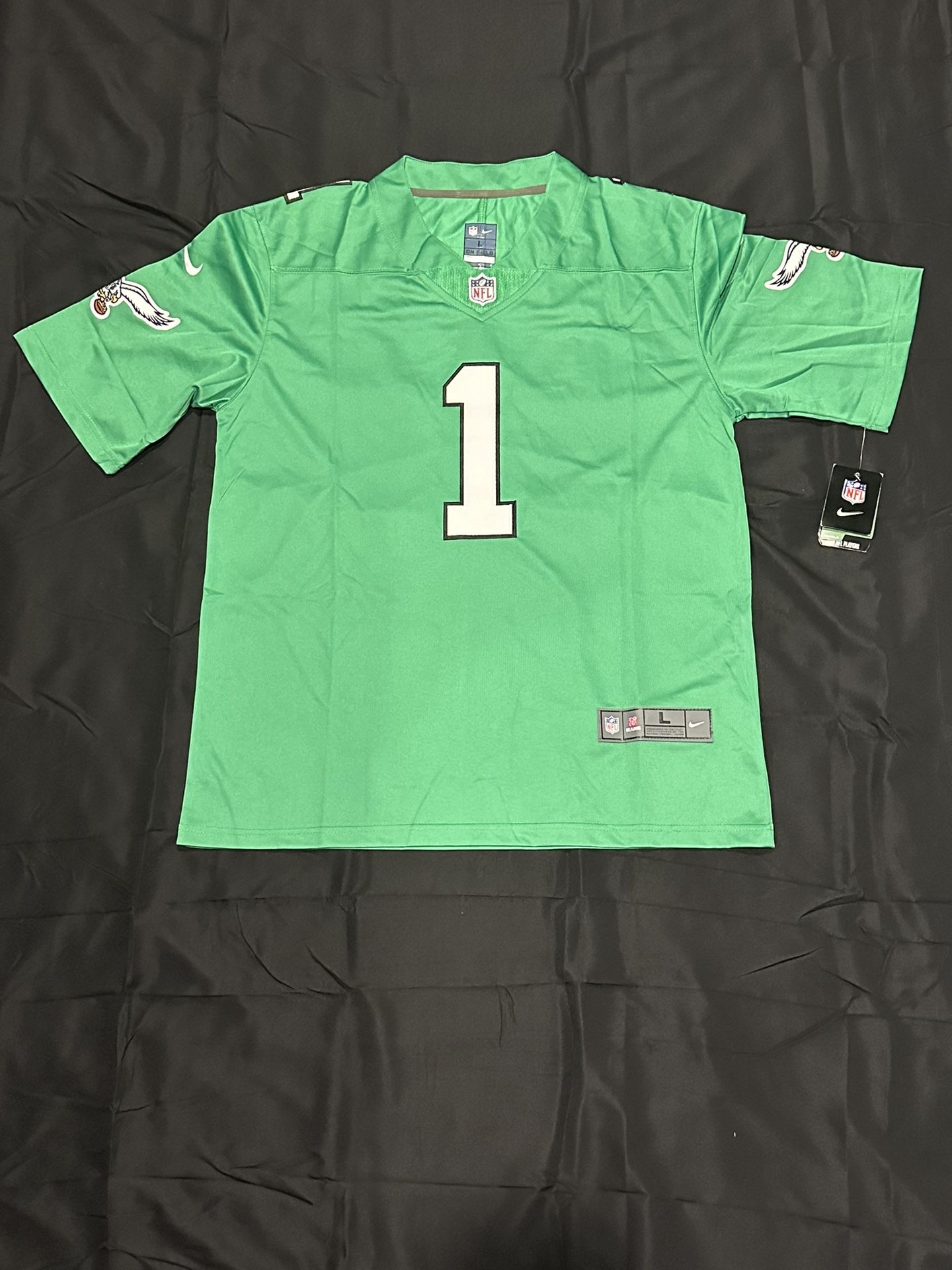 NWT Men’s Large Nike Philadelphia Eagles Jalen Hurts Kelly Green Throwback Jersey Size Large