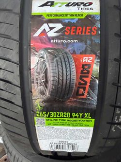 265/30R20 Atturo Tire β Low Profile 20" Performance