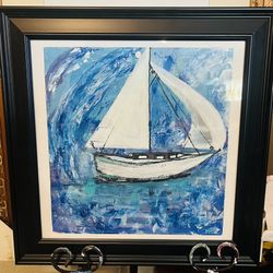 Sailboat Painting Framed