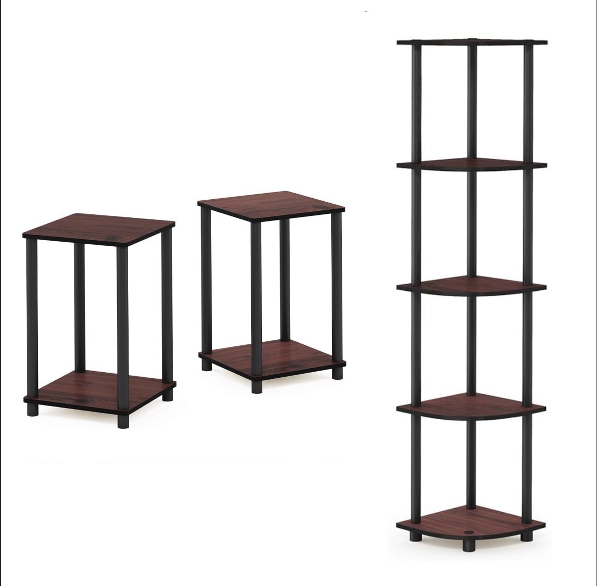2 End Table And 1 5 Tier Corner Shelf