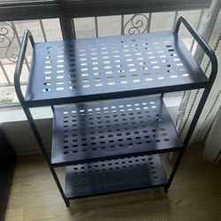Black 3-tier metal shelf
