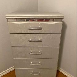🎁Beautiful Bedroom set: Beautiful gray color dresser leather like texture/6 Drawer & Tall chest/5 drawer- Diamond like in Handles🎁