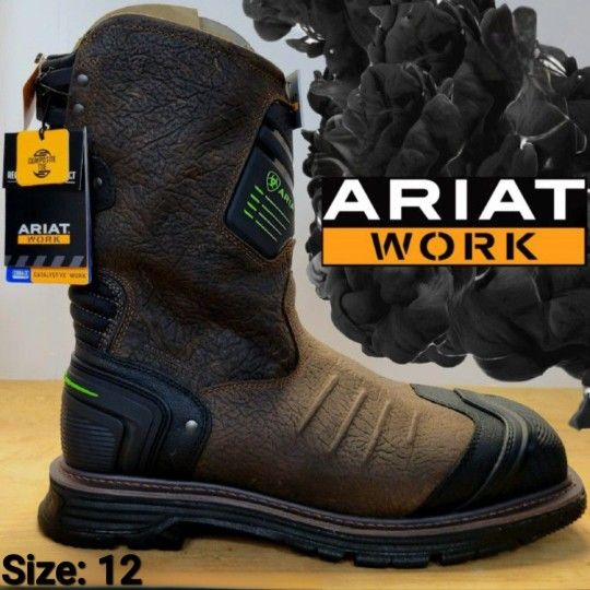 New ARIAT Catalyst VX Waterproof Square Toe Composite Toe Work Boots Botas Size: 12