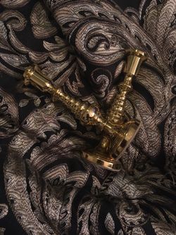 Baldwin Antique Brass Forged in America set of candlesticks