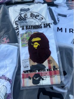 Bape white Burberry shirt size small, brand new.