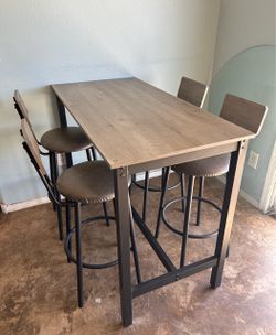Counter height kitchen table with four chairs
