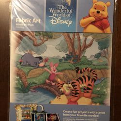 Pooh fabric art To Frame Or Sew  Wonderful world of Disney 8 1/2”x 8 1/2”