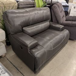 Oversized Power Leather Recliner
