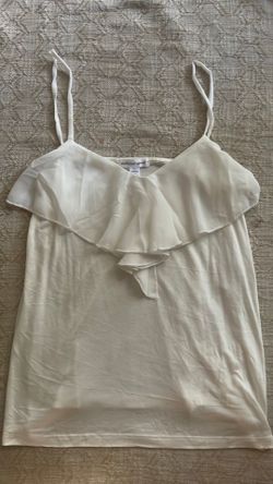 White Ruffle Spaghetti Strap Top