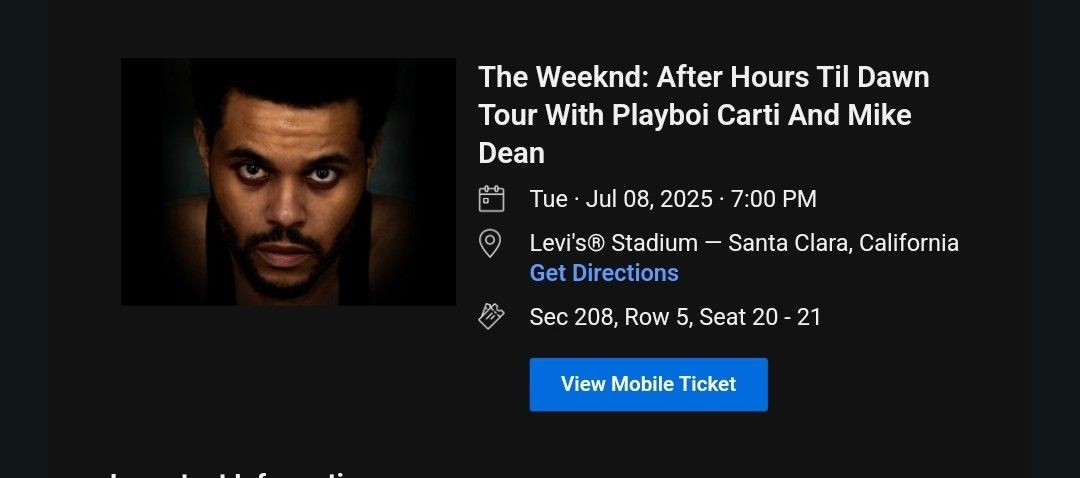 The Weeknd After Hours Til Dawn Tour At Levi's Stadium