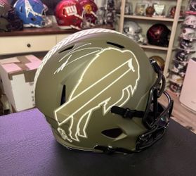 Bills Stefon Diggs Autographed “Salute To Service” Full Size Replica Helmet
