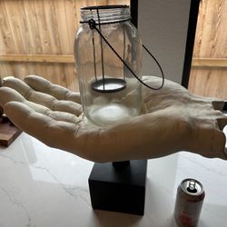 23” Open Hand Statue Pillar Candle Holder