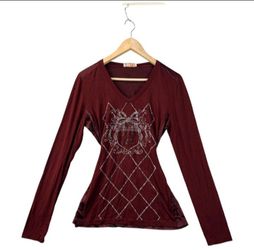 VDP Club Via Delle Perle Womens Silk Top Italy Gym Couture Elements Luxury Sz 46