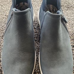 AETREX WOMENS ADDIE ANKLE BOOTS NUBUCK NAVY BLUE SZ 7