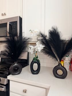 Set of 3 Black Decorative