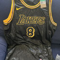 Kobe Black snake Skin Lakers Jersey 8 Front 24 Back