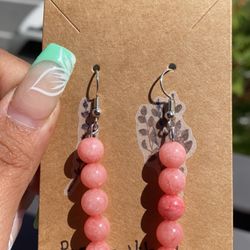 Handmade Rose Quartz Earrings