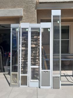 Pet Dog Cat Door Sliders 6ft Or 8ft Tall $40-$70 each See All Photos Read Description