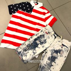 USA polo! 4th or July fit
