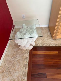 Glass coffee table