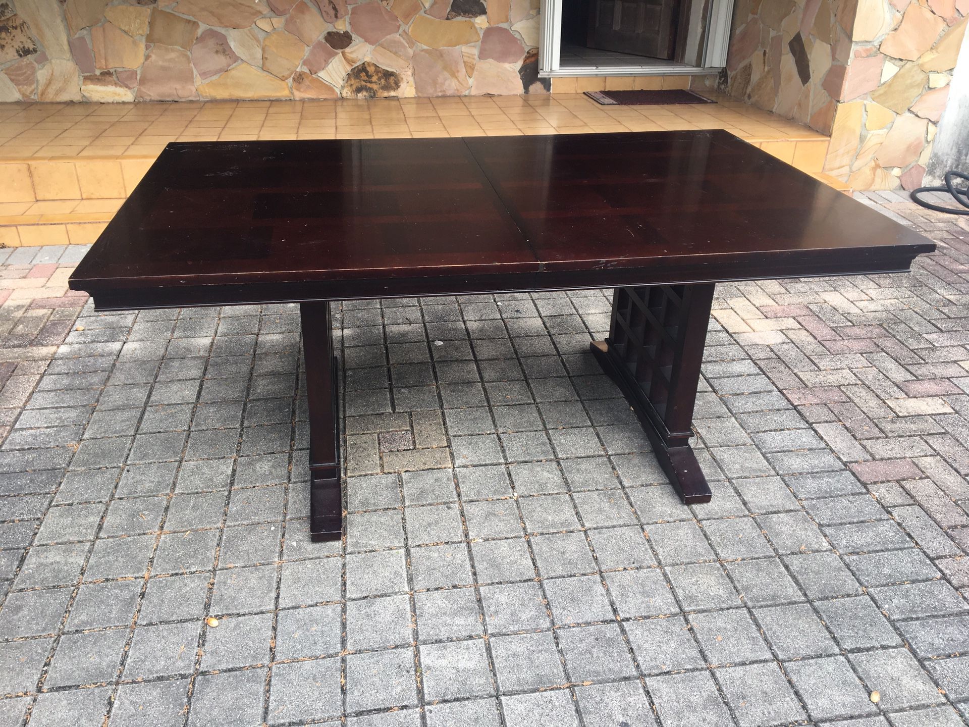 Solid wood sleek modern western style dining table