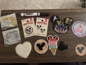 Disney Patches, Stickers, Beaded Bracelets