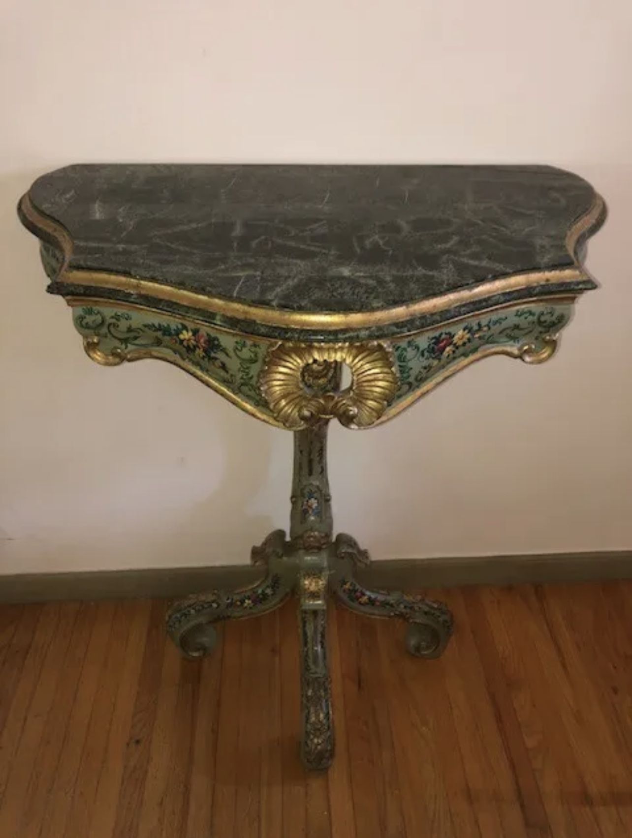 Gorgeous French Antique Three Feet Wall Table