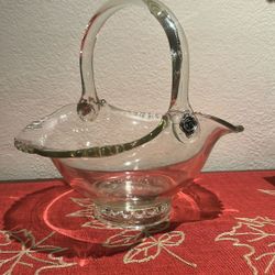 Vintage Glass Basket 