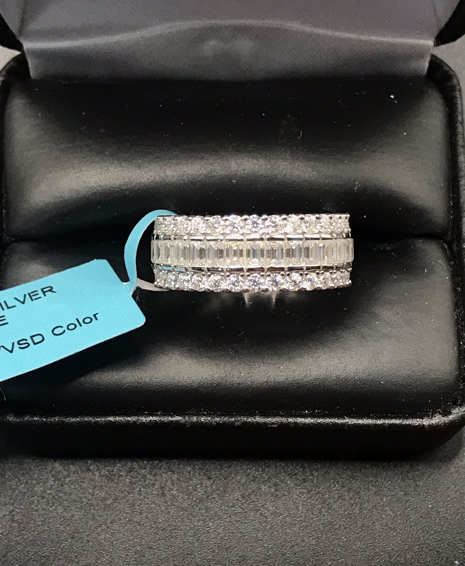 925 Sterling Silver 4.80CT Moissanite men’s Ring Size 9