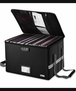 Fire Proof File Box for Documents - Portable Fireproof Document Organizer Box with Handle Waterproof Safe Locking Folder Storage with Lid