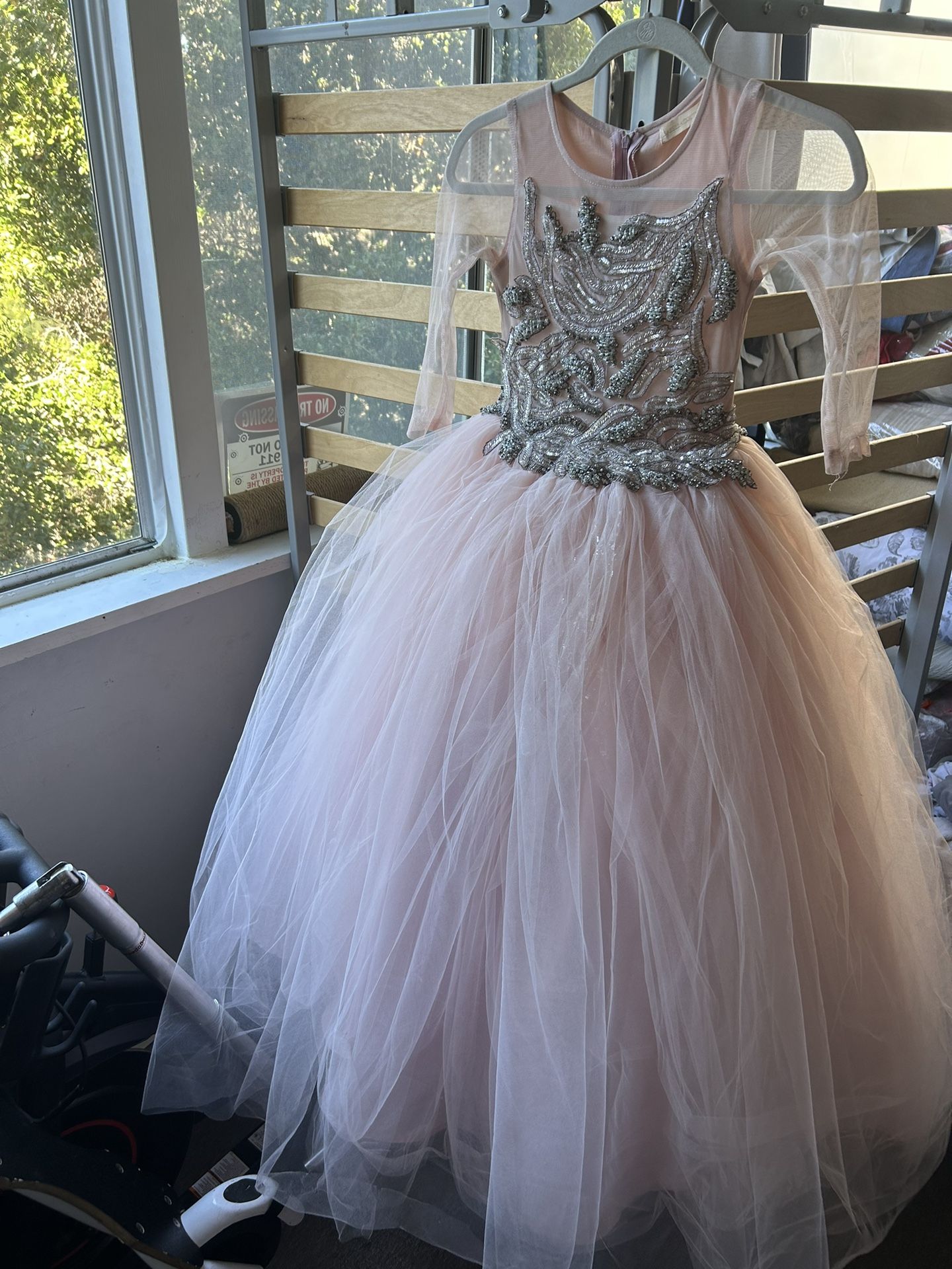 Isabella Couture Size 13 Ish Blush Pink Dress