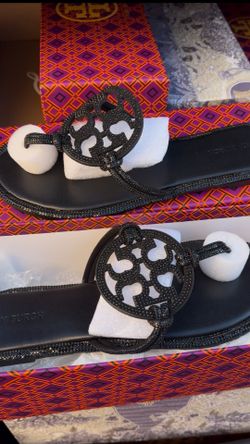 Tory Burch Black Slides