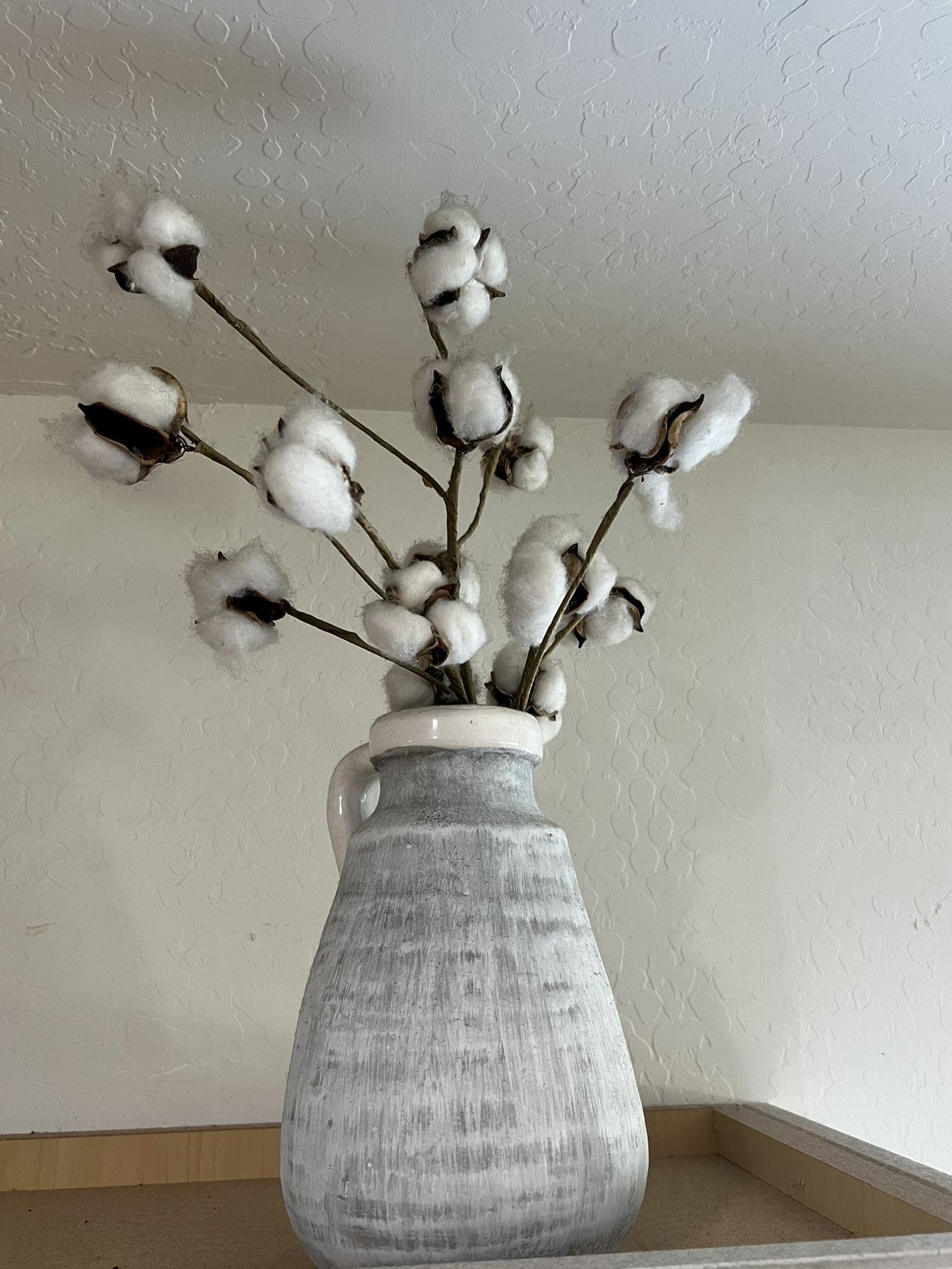 Vase With Cotton Decor