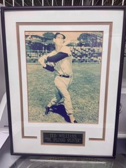 Ted Williams professionally framed picture with title