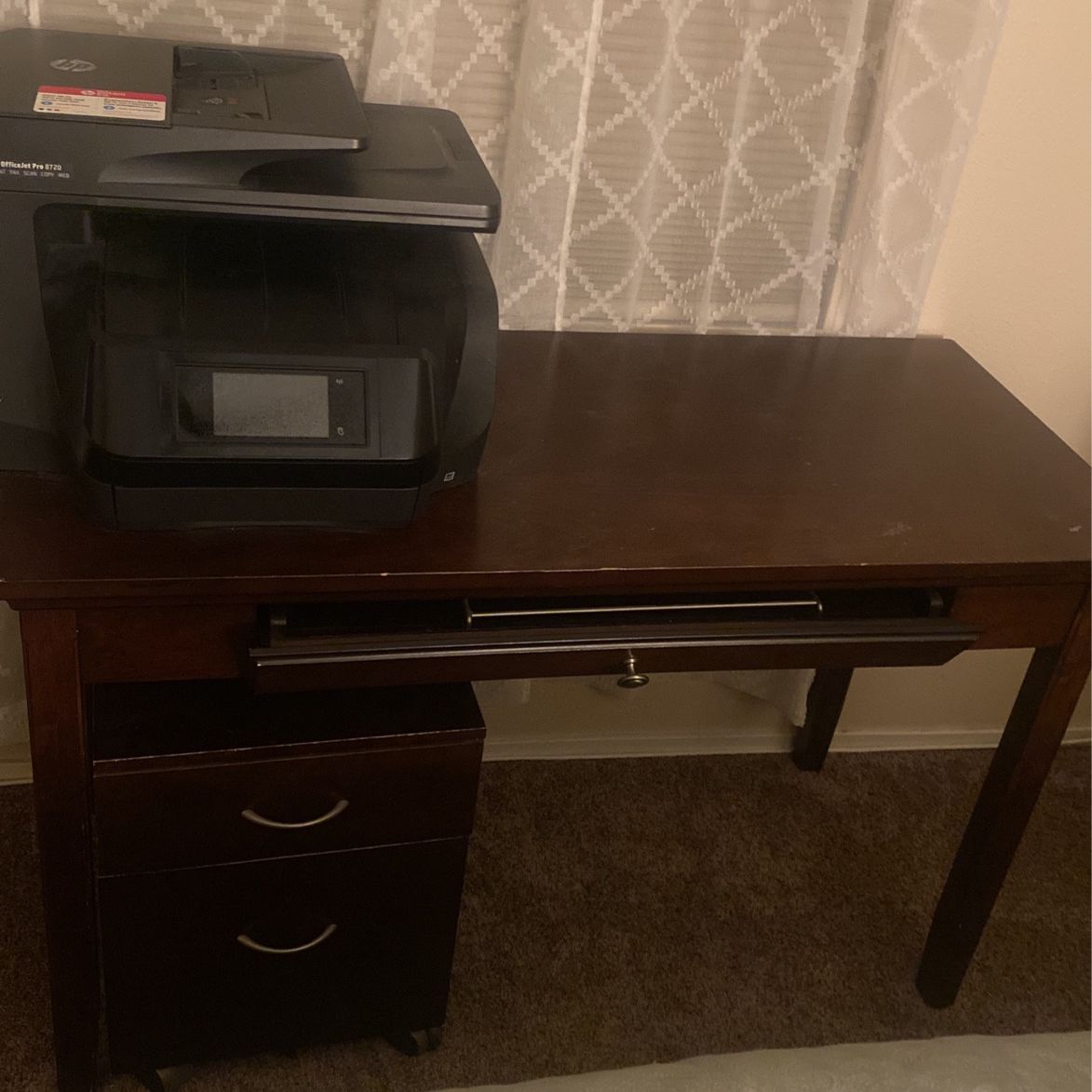 Desk with Printer and Storage Included 