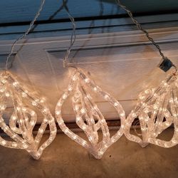 Outdoor Hanging Lighted Snowflakes Christmas Decorations Set  Of 3