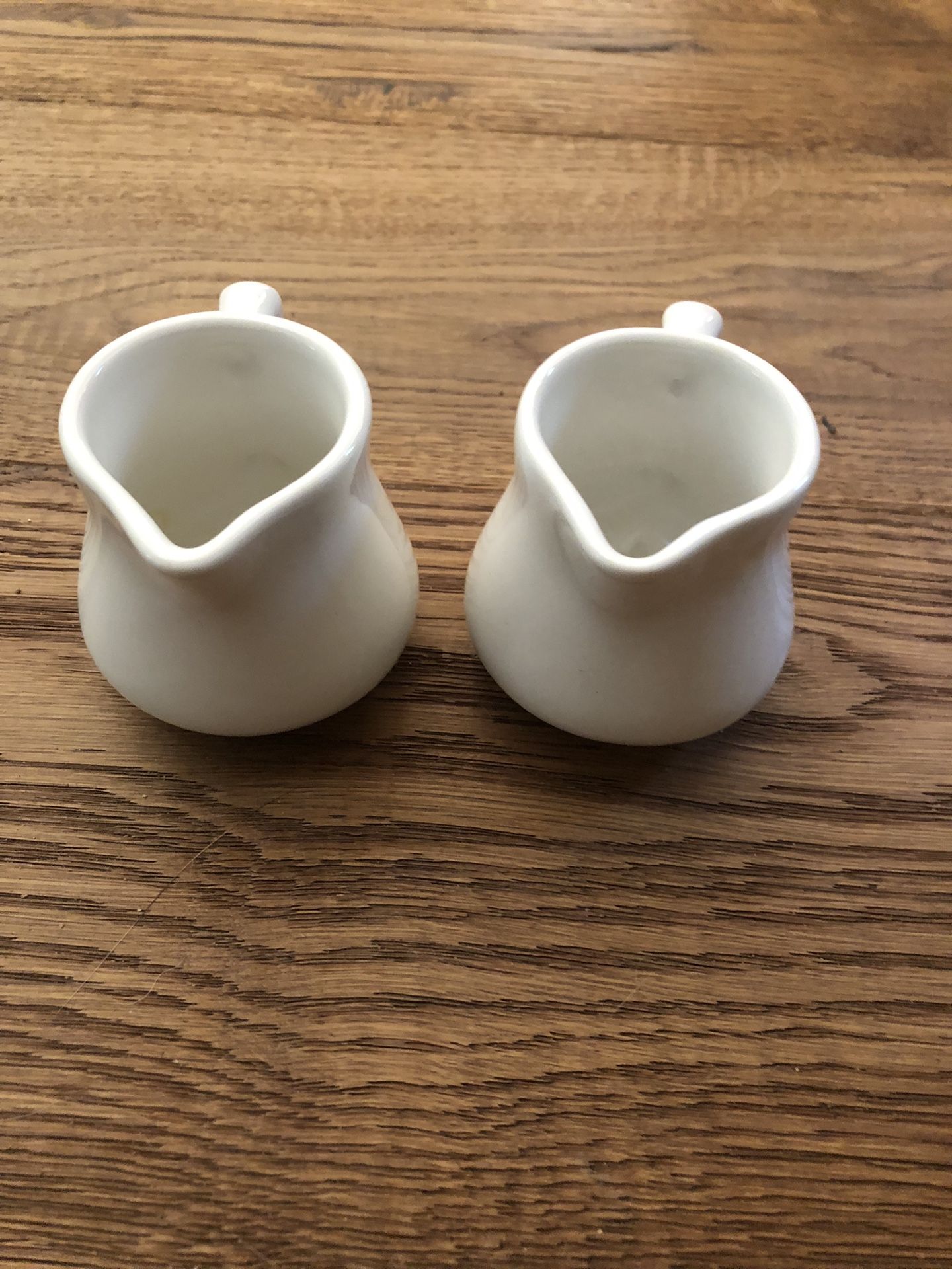 2 White Mini Carafes