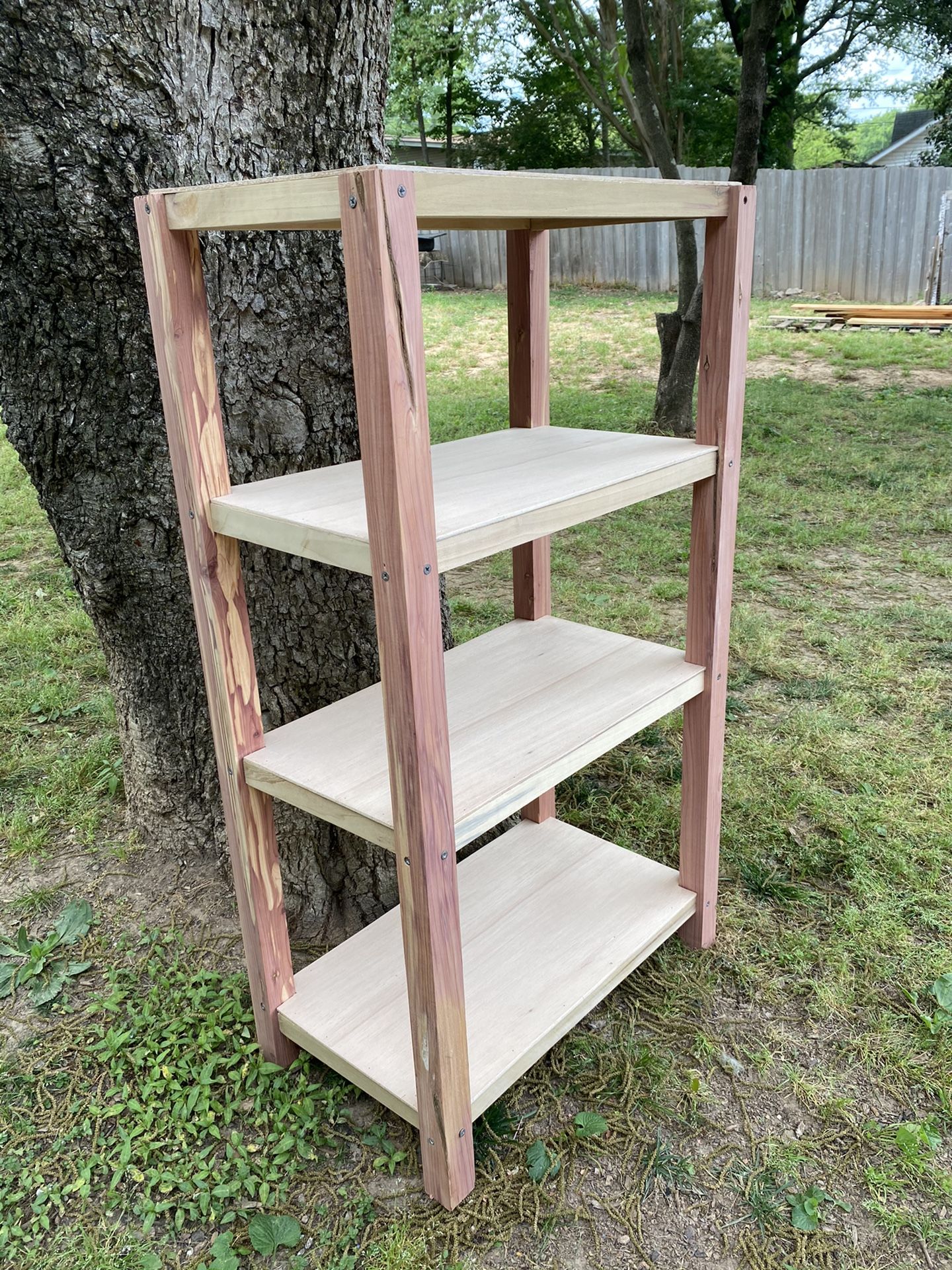 Hand crafted wooden book shelf