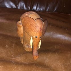 Vintage 3 inch wooden elephant statue
