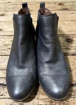 Lucky Brand Women's Size 8 Old Pewter Leather Basel Side Zipper Booties