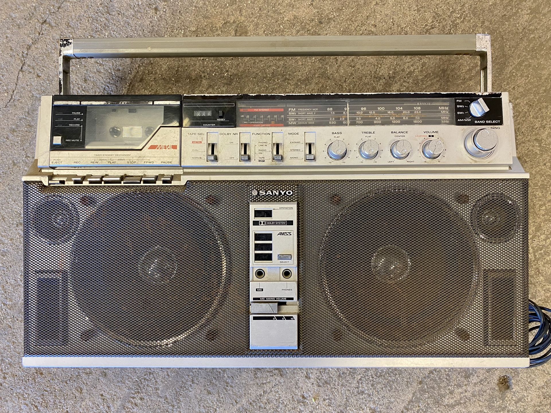 Sanyo M-X650K Old School Retro Boom Box Ghetto Blaster