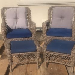 Wicker Outdoor Furniture Chairs With Ottoman 