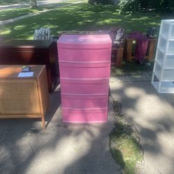 Sterilize 5 Drawet Plastic Pink Storage Unit/ Container, 22 w, 16 deep, 39 high, $25