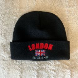 English Black Beanie  