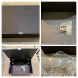 Wooden Storage Organizer Box w/ Tension Elbow Closer And Optional Glass Moving Shelf