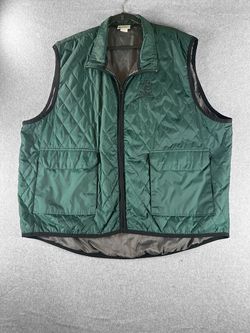 Vintage Disney World Quilted Vest Mens XL Green – Mickey Mouse Embroidery, Made in USA