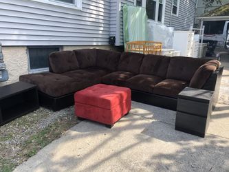 Brown microfiber sectional